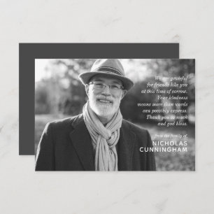 Memorial Modern Elegant Custom Photo and Message Card