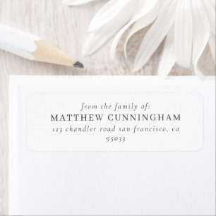Memorial Modern Elegant Minimalist Return Address Label