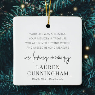Memorial Modern Elegant Simple Chic Ceramic Ornament