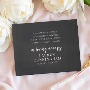 Memorial Modern Elegant Simple Chic Guest Book