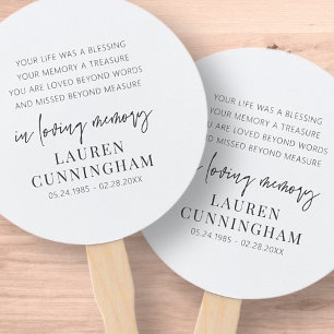 Memorial Modern Elegant Simple Chic Hand Fan