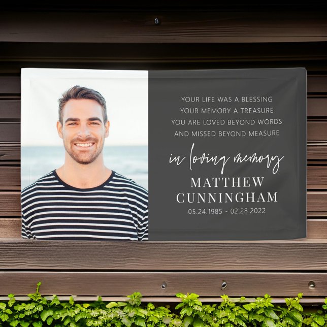 Memorial Modern Elegant Simple Chic Photo Banner (Creator Uploaded)