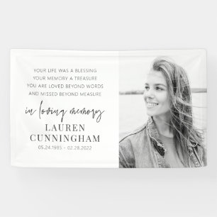 Memorial Modern Elegant Simple Chic Photo Banner