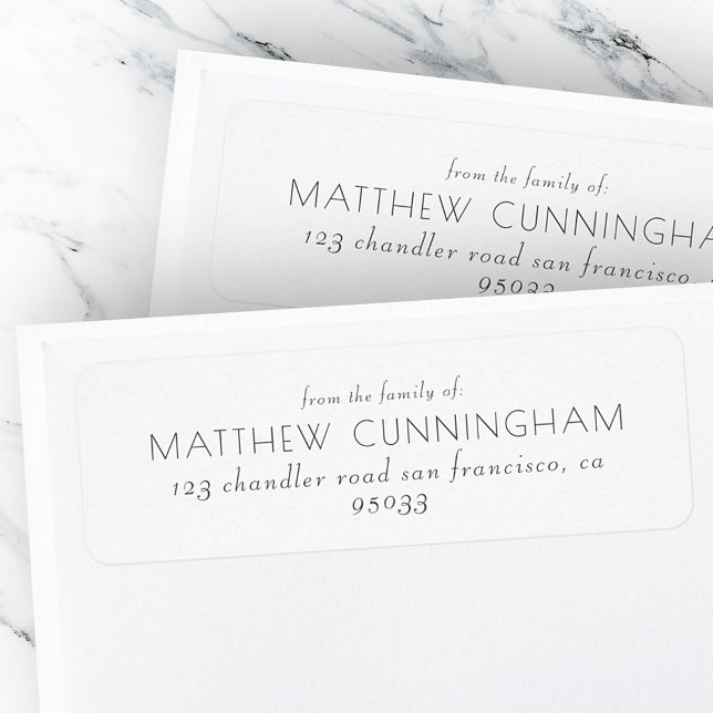 Memorial Modern Elegant Simple Chic Return Address Label (Creator Uploaded)