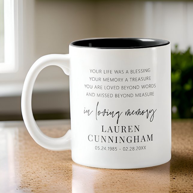 Memorial Modern Elegant Simple Chic Two-Tone Coffee Mug (Creator Uploaded)