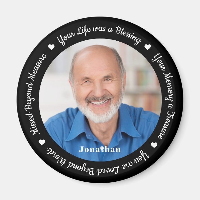 Memorial Modern Personalise Photo Remembrance Poem Magnet (Front)