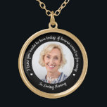 Memorial Modern Photo Heaven Poem Wedding Gold Plated Necklace<br><div class="desc">Add the finishing touch to your wedding attire with this custom photo wedding memorial necklace . Quote: " I know you would be here today, if heaven wasn't so far away... In Loving Memory" Personalise with you loved ones photo. This wedding memorial necklace is perfect in memory of dad, mum,...</div>