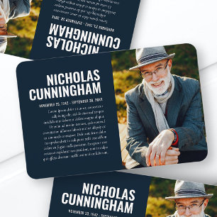 Memorial Modern Photo Prayer Card Keepsake Magnet