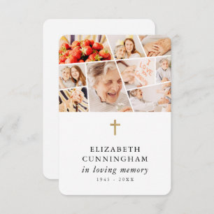 Memorial Modern Simple 9 Photos Prayer Thank You Card
