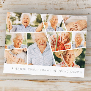 Memorial Modern Simple Chic 9 Photo Collage Postcard