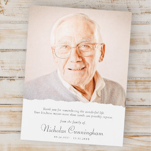 Memorial Modern Simple Elegant Chic Thank You Card