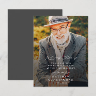 Memorial Modern Simple In Loving Memory Photo Card