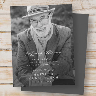 Memorial Modern Simple In Loving Memory Photo Card