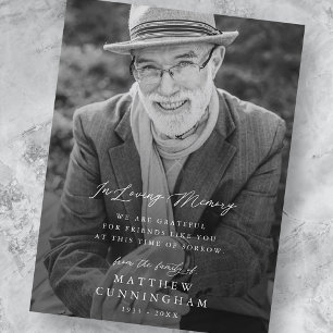 Memorial Modern Simple In Loving Memory Photo Postcard