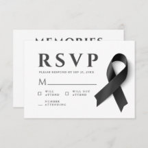 Memorial Modern Simple Memories Black Ribbon