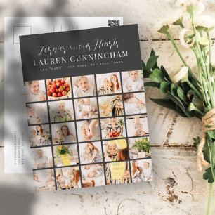 Memorial Modern Simple Minimalist 25 Photo Collage Postcard