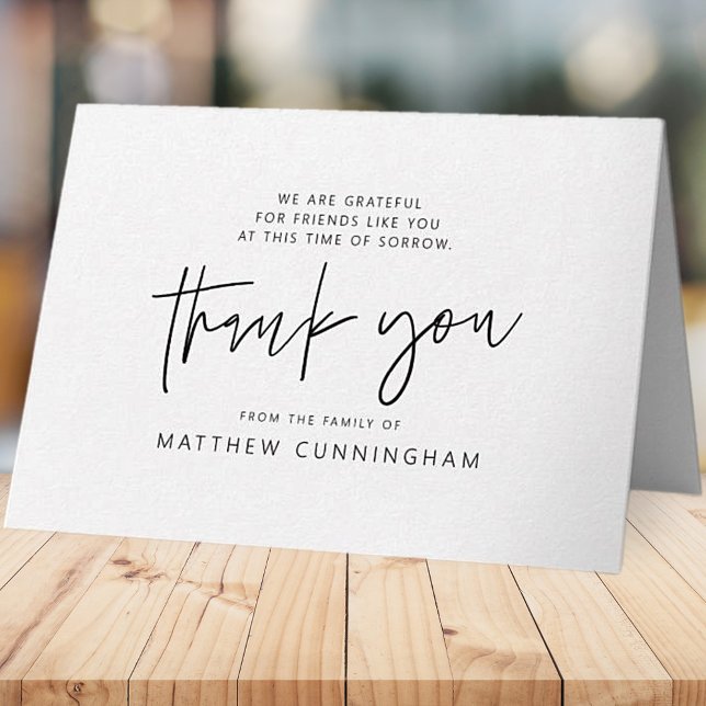 Memorial Modern Simple Minimalist Black & White Card (Creator Uploaded)