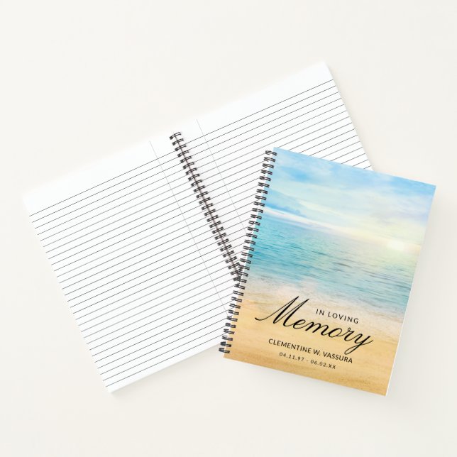 Memorial or Funeral Beach Ocean Notebook (Inside)
