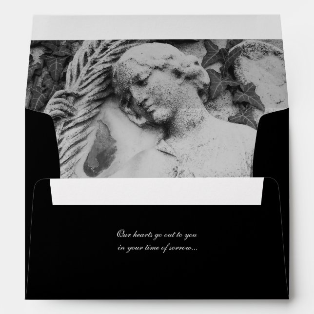 Memorial or Funeral Envelope - Mourning with Angel (Back (Bottom))