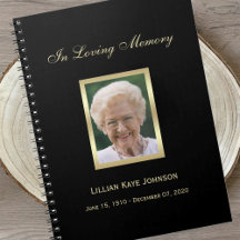 Memorial or Funeral Guest Book Notebook