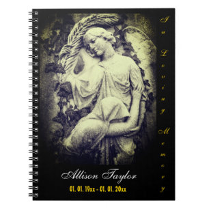 Memorial or Funeral Guest Book - with Angel