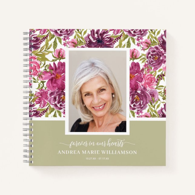 Memorial or Funeral Photo Guest Book (Front)