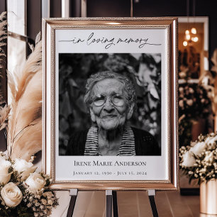 Memorial or Funeral Photo Tribute In Our Hearts Poster