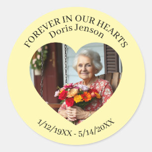 Memorial or Vigil Keepsake   Forever in our Hearts Classic Round Sticker