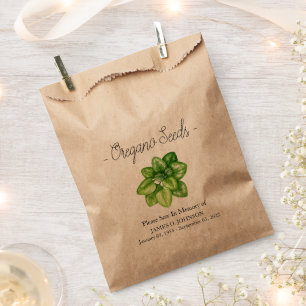 Memorial Oregano Seed Funeral Favour Bag