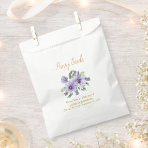 Memorial Pansy Seed Funeral Favour Bag