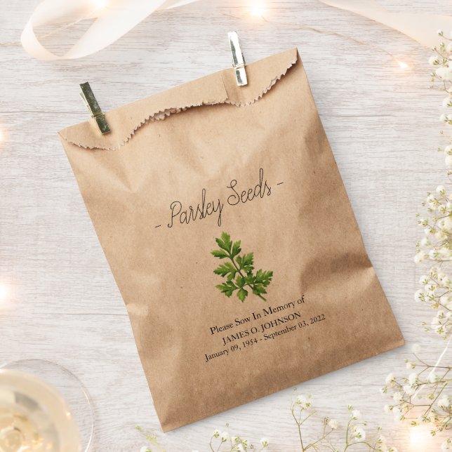 Memorial Parsley Seed Funeral Favour Bag (Clipped)