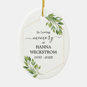 Memorial Personalized Photo greenery Ceramic Ornament