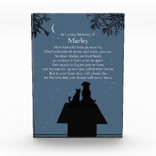 Memorial Pet Cat Dog Spiritual Poem Custom Name Photo Block