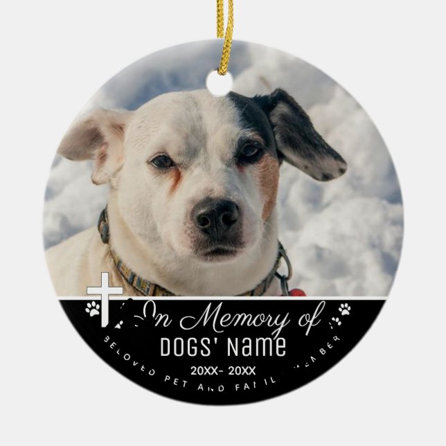 Memorial Pet Ornaments - Custom Dog Loss (Front)
