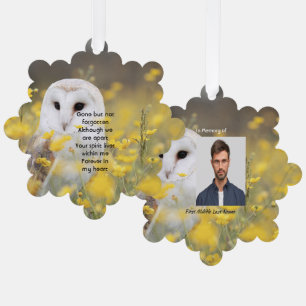  Memorial Photo Barn Owl Bird  Tree Decoration Card