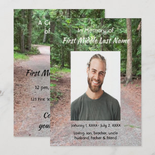 Memorial Photo Celebration of Life Keepsake  Invitation