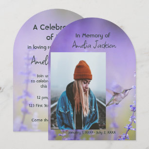 Memorial Photo Celebration of Life Keepsake  Invitation