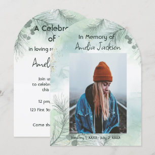 Memorial Photo Celebration of Life Keepsake Invitation