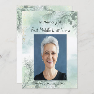 Memorial Photo Celebration of Life Keepsake  Invitation