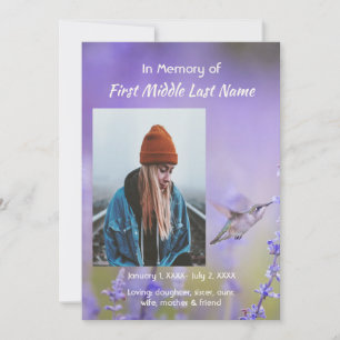Memorial Photo Celebration of Life Keepsake Invitation