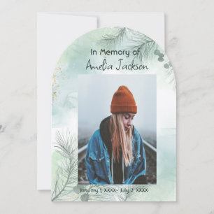 Memorial Photo Celebration of Life Keepsake  Invitation