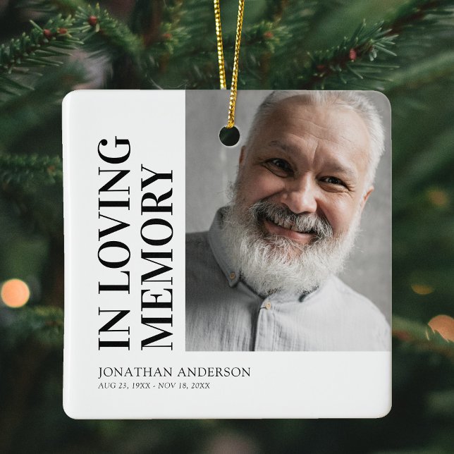 Memorial Photo Christmas Ceramic Ornament (Creator Uploaded)