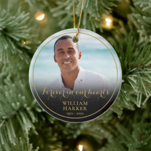 Memorial Photo Christmas Remembrance Ceramic Ornament