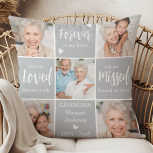Memorial Photo Collage 6 Personalised Remembrance  Cushion