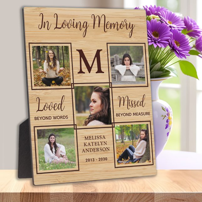 Memorial Photo Collage Keepsake In Loving Memory Plaque (Creator Uploaded)