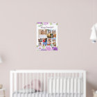 Memorial Photo Collage Purple Pink Flowers Poster