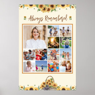 Memorial Photo Collage Sunflowers Poster