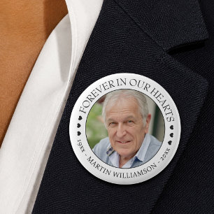 Memorial Photo Forever In Our Hearts 6 Cm Round Badge