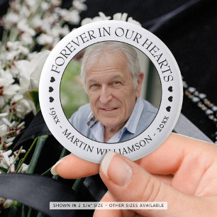 Memorial Photo Forever In Our Hearts 6 Cm Round Badge