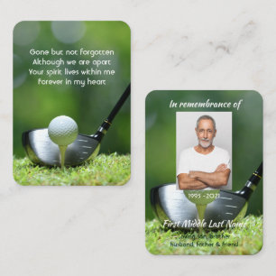 Memorial Photo Golfer Golf Course Golfing Business Card